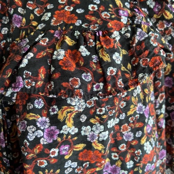 Who What Wear Floral Button Up Blouse XL Ruffle Trim Cottagecore Prairie Romance - Picture 4 of 8